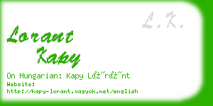lorant kapy business card